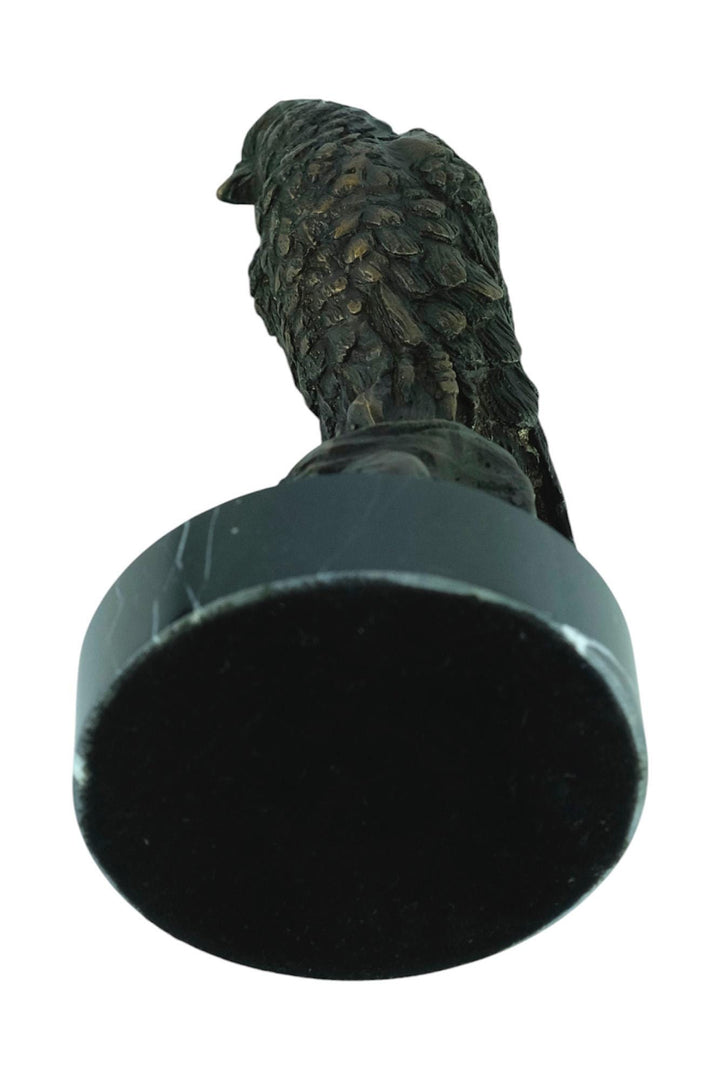 Bronze Sculpture of a Hawk Sitting on a Rock Animal Art Statue Hawk Sculpture Hunting Decoration Hawk Lovers Gift Bird of Prey Statue