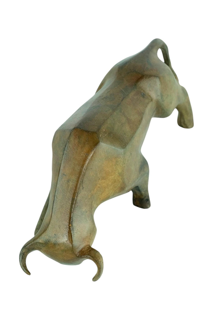 Bronze Bull Sculpture by the Pierre Chenet Foundry Charging Bull Statue Cubist Bull Figurine Cubism Art Sculpture Animal Art Sculpture