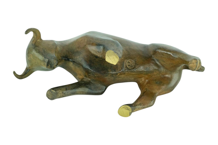 Bronze Bull Sculpture by the Pierre Chenet Foundry Charging Bull Statue Cubist Bull Figurine Cubism Art Sculpture Animal Art Sculpture
