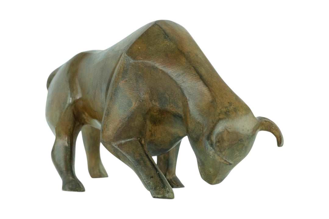 Bronze Bull Sculpture by the Pierre Chenet Foundry Charging Bull Statue Cubist Bull Figurine Cubism Art Sculpture Animal Art Sculpture
