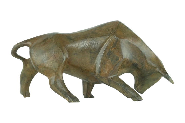 Bronze Bull Sculpture by the Pierre Chenet Foundry Charging Bull Statue Cubist Bull Figurine Cubism Art Sculpture Animal Art Sculpture
