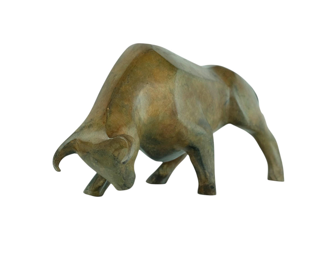 Bronze Bull Sculpture by the Pierre Chenet Foundry Charging Bull Statue Cubist Bull Figurine Cubism Art Sculpture Animal Art Sculpture