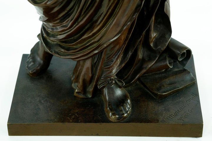 Antique Bronze Sculpture of Caesar in Draped Toga by Mathurin Moreau French Antique Sculpture Caesar Sculpture Antique Decoration Caesar Art