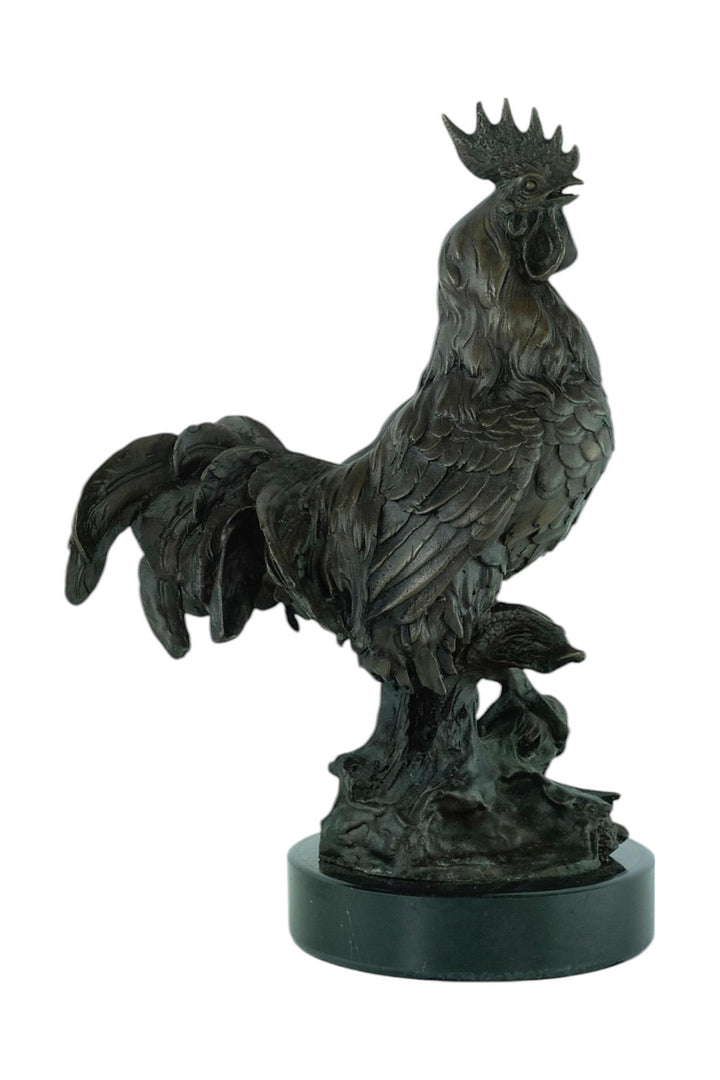 Bronze Sculpture of a Rooster Animal Art Statue Rooster Decoration Animal Sculpture Farm Animal Decoration Hunting Sculpture Animal Art