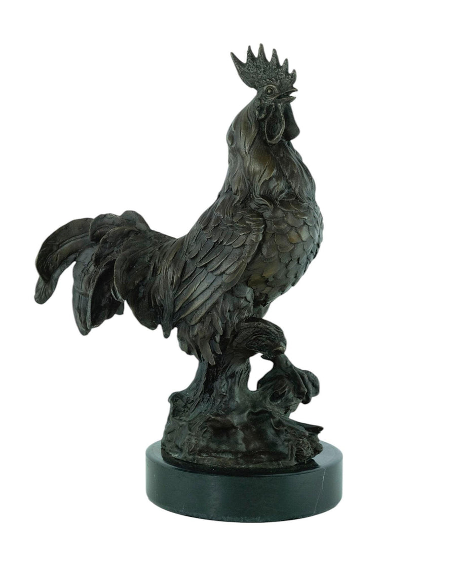 Bronze Sculpture of a Rooster Animal Art Statue Rooster Decoration Animal Sculpture Farm Animal Decoration Hunting Sculpture Animal Art