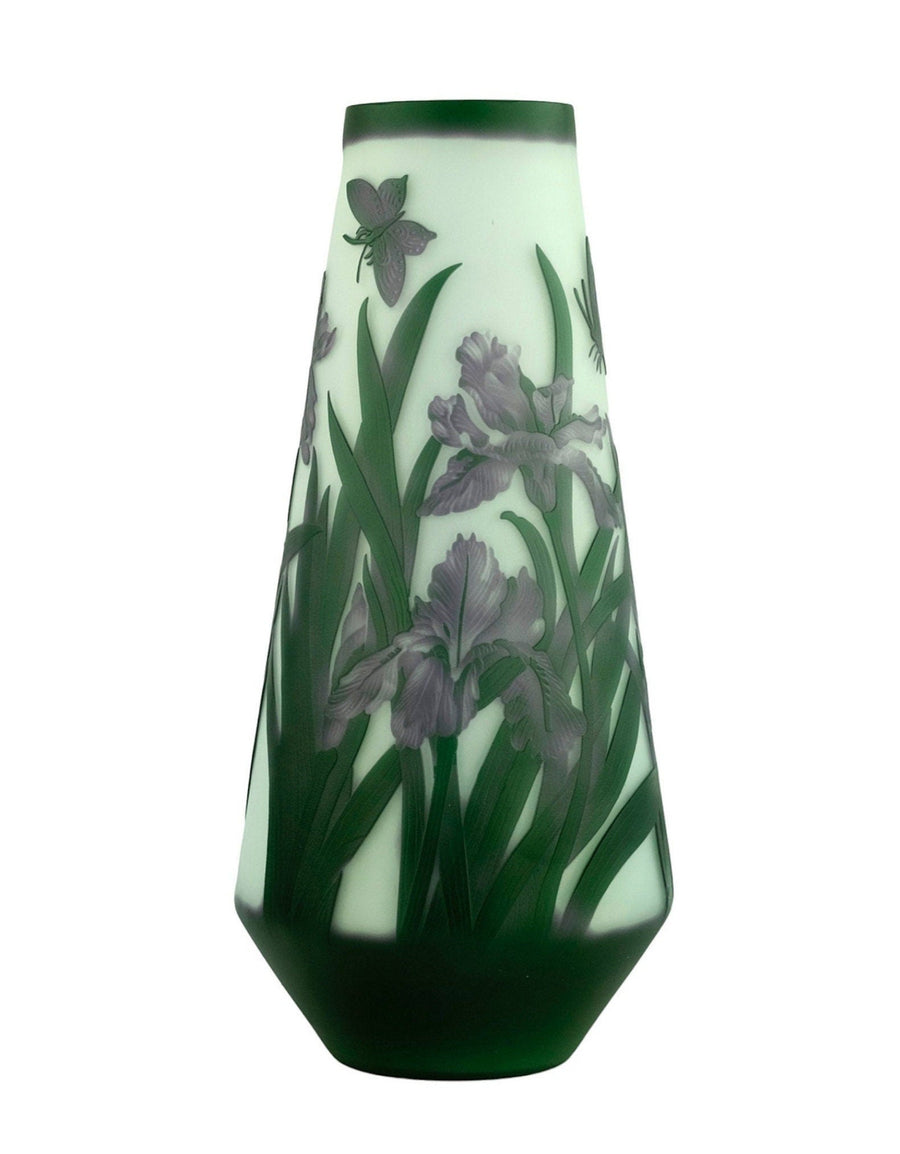 Art Nouveau style Cameo Glass Vase with Decor of Daffodils and Butterflies in the Style of Emile Galle Art Nouveau Vase Glass Galle Vase