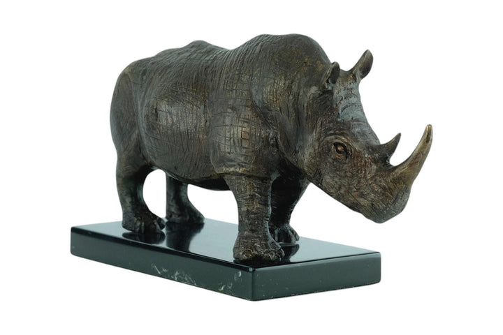 Bronze Sculpture of a Rhino African Animal Art Statue Rhino Decoration Bronze Rhino Statue Rhinoceros Sculpture Wildlife Decoration Animals