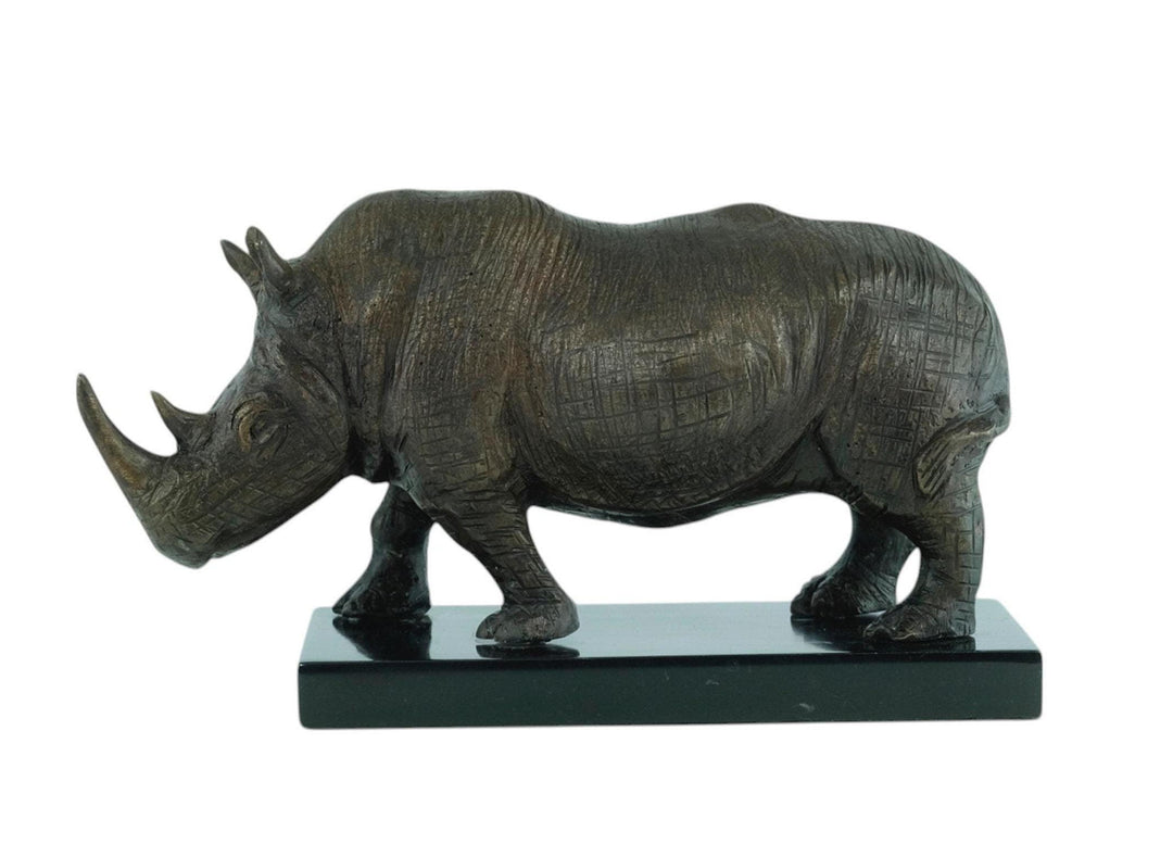 Bronze Sculpture of a Rhino African Animal Art Statue Rhino Decoration Bronze Rhino Statue Rhinoceros Sculpture Wildlife Decoration Animals