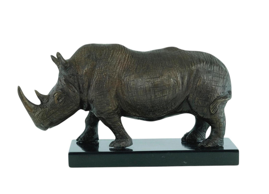 Bronze Sculpture of a Rhino African Animal Art Statue Rhino Decoration Bronze Rhino Statue Rhinoceros Sculpture Wildlife Decoration Animals