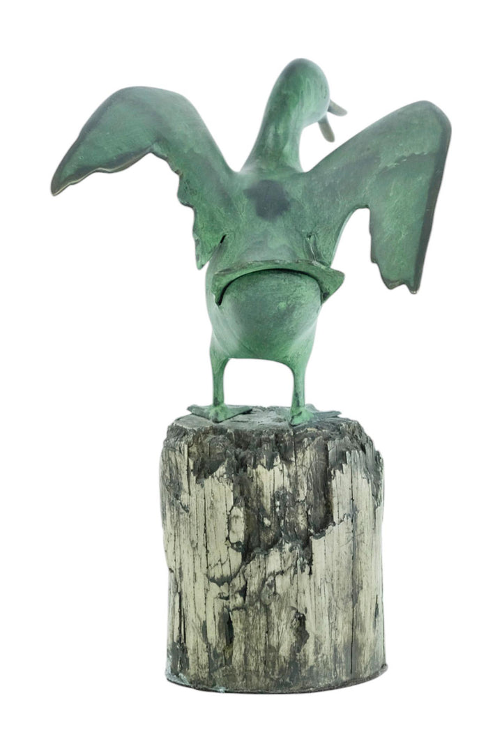 Bronze Sculpture of a Seagull Standing on a Bollard Animal Art Statue Bronze Seagull Sculpture Nautical Decor Seagull Lovers Gift