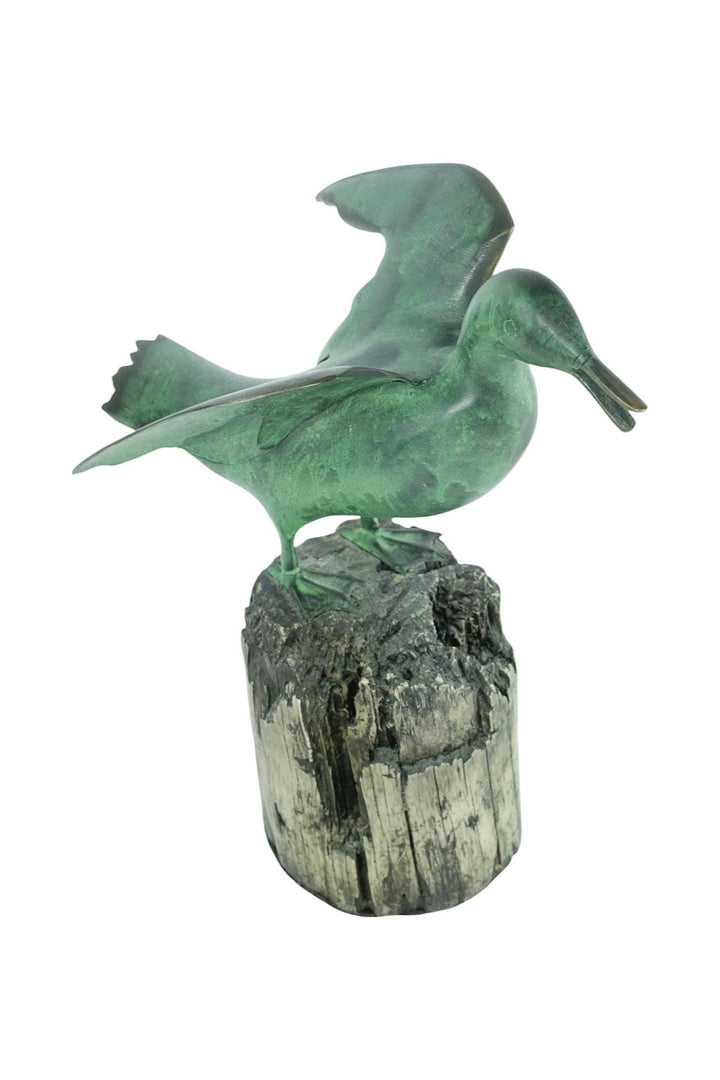 Bronze Sculpture of a Seagull Standing on a Bollard Animal Art Statue Bronze Seagull Sculpture Nautical Decor Seagull Lovers Gift