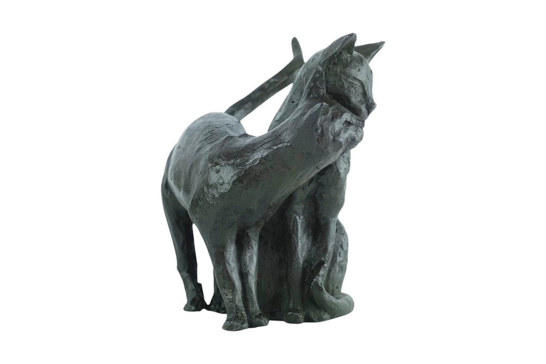 Bronze Sculpture of Two Cuddling Cats Animal Art Statue Bronze Cat Sculpture Cat Lovers Gift Cat Decoration Cat Gift Bronze Animal Sculpture