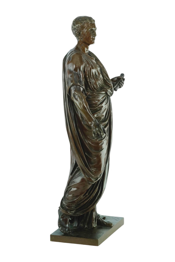 Antique Bronze Sculpture of Caesar in Draped Toga by Mathurin Moreau French Antique Sculpture Caesar Sculpture Antique Decoration Caesar Art