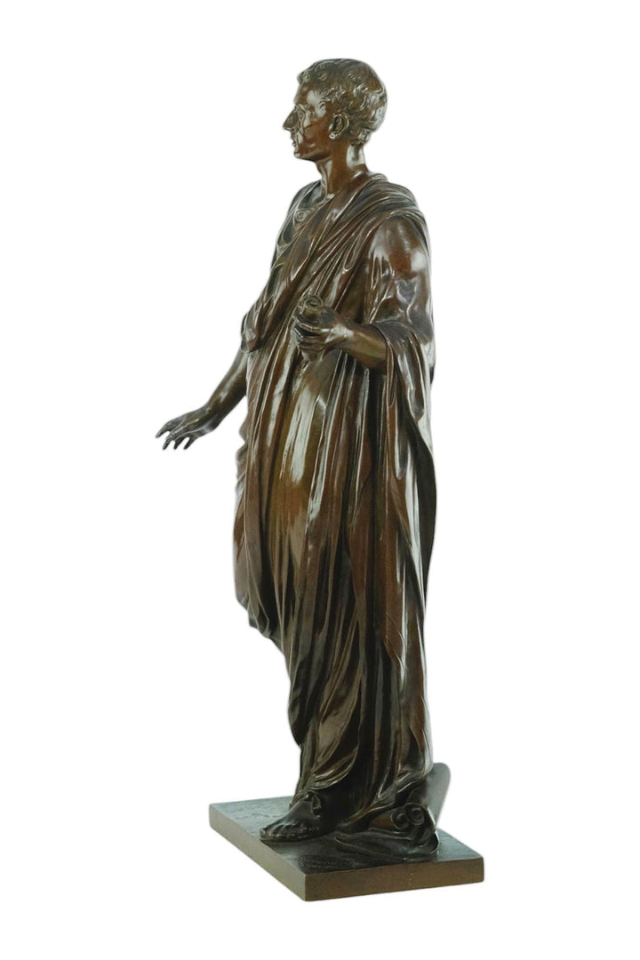 Antique Bronze Sculpture of Caesar in Draped Toga by Mathurin Moreau French Antique Sculpture Caesar Sculpture Antique Decoration Caesar Art
