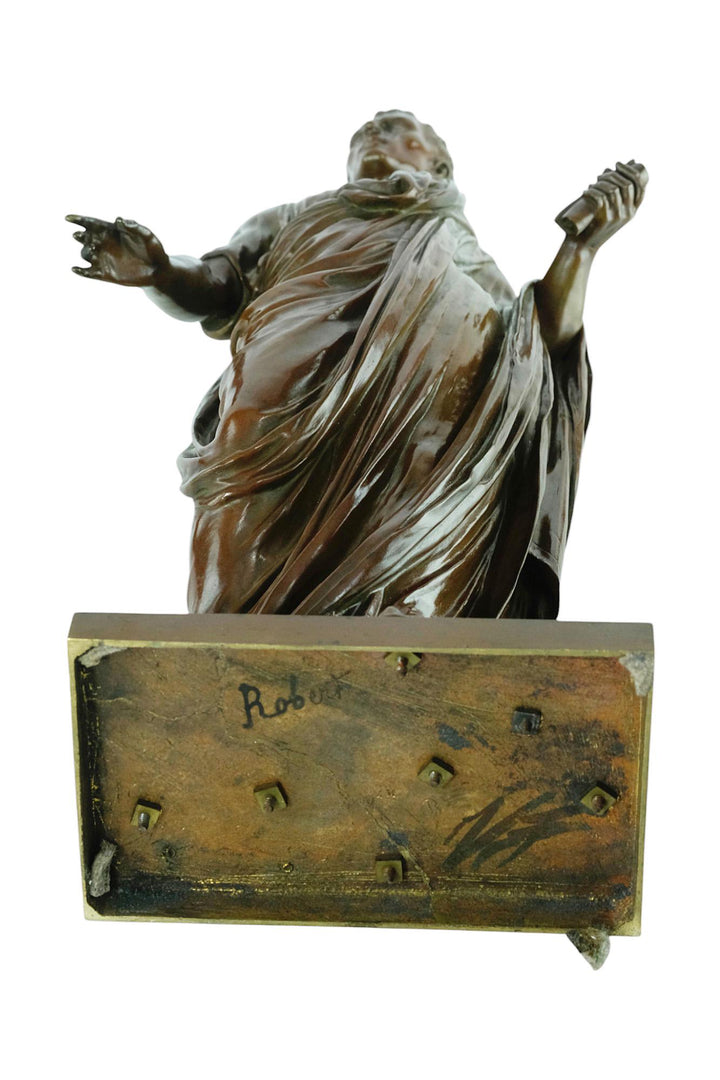 Antique Bronze Sculpture of Caesar in Draped Toga by Mathurin Moreau French Antique Sculpture Caesar Sculpture Antique Decoration Caesar Art