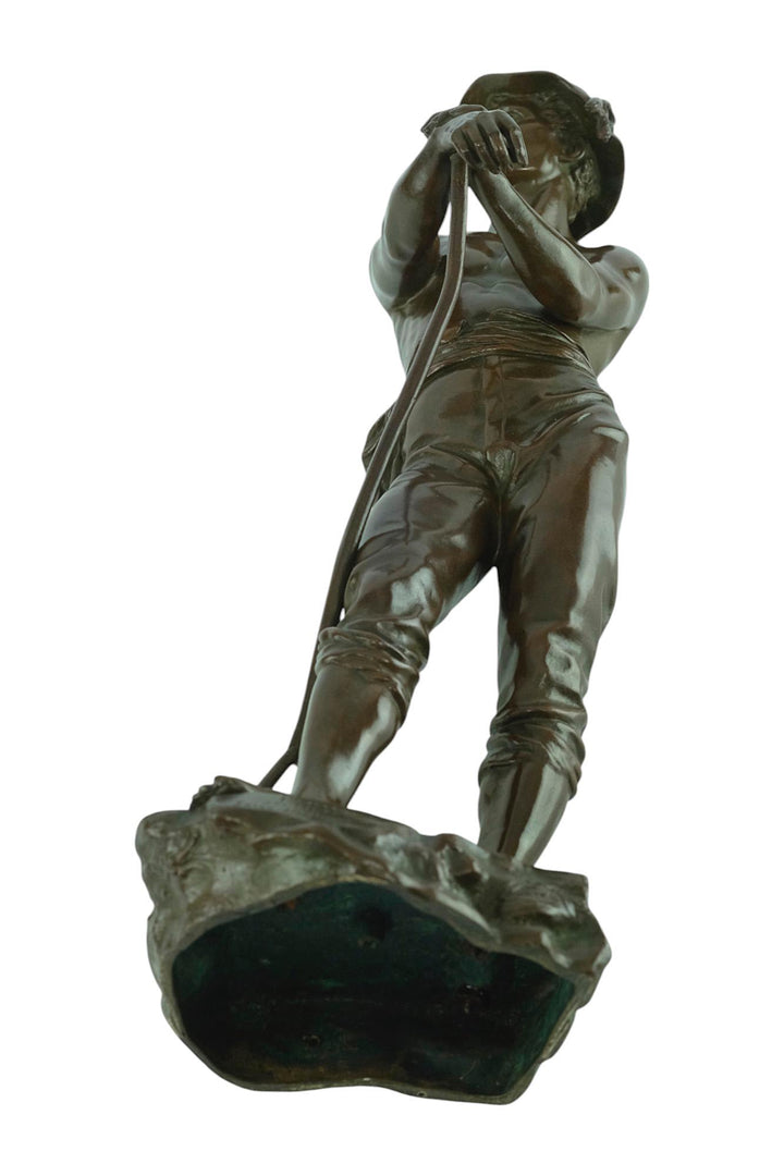 Antique Bronze Sculpture of a Haymaker by Charles Octave Levy French Antique Statue 19th Century Sculpture Farming Statue in Bronze Antique