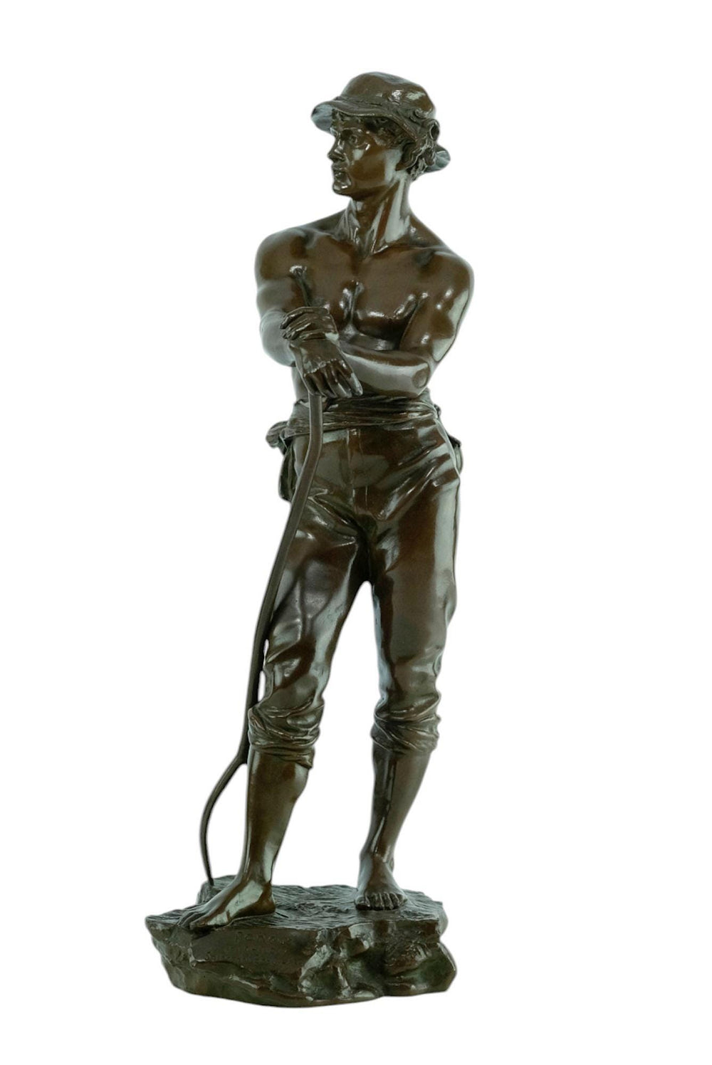 Antique Bronze Sculpture of a Haymaker by Charles Octave Levy French Antique Statue 19th Century Sculpture Farming Statue in Bronze Antique