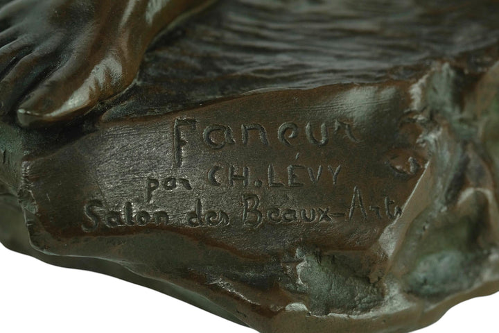 Antique Bronze Sculpture of a Haymaker by Charles Octave Levy French Antique Statue 19th Century Sculpture Farming Statue in Bronze Antique