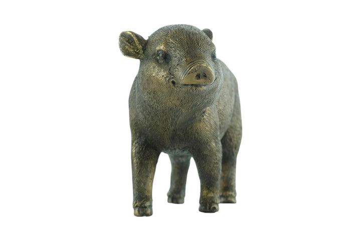 Bronze Sculpture of a Happy Piglet Farm Animal Sculpture Bronze Pig Statue Animal Decoration Standing Piglet Bronze Animal Sculpture Art
