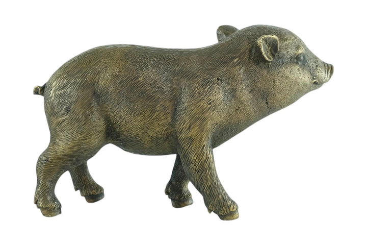 Bronze Sculpture of a Happy Piglet Farm Animal Sculpture Bronze Pig Statue Animal Decoration Standing Piglet Bronze Animal Sculpture Art