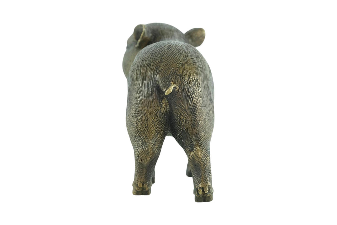 Bronze Sculpture of a Happy Piglet Farm Animal Sculpture Bronze Pig Statue Animal Decoration Standing Piglet Bronze Animal Sculpture Art