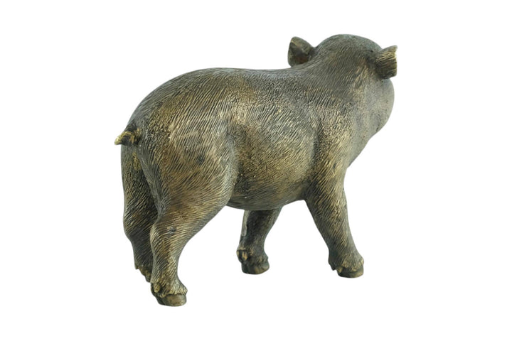 Bronze Sculpture of a Happy Piglet Farm Animal Sculpture Bronze Pig Statue Animal Decoration Standing Piglet Bronze Animal Sculpture Art