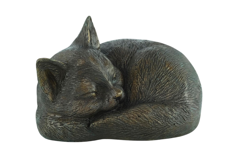 Bronze Sculpture of a Sleeping Cat Animal Art Statue Bronze Cat Sculpture Cat Lovers Gift Cat Decoration Bronze Cat Statue Sleeping Cat Art