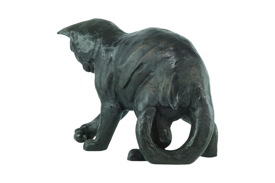 Bronze Sculpture of a Playing Cat Animal Art Statue Bronze Cat Statue Cat Lovers Gift Animal Sculpture Cat with Ball Sculpture Cat Gift