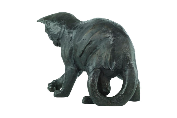 Bronze Sculpture of a Playing Cat Animal Art Statue Bronze Cat Statue Cat Lovers Gift Animal Sculpture Cat with Ball Sculpture Cat Gift
