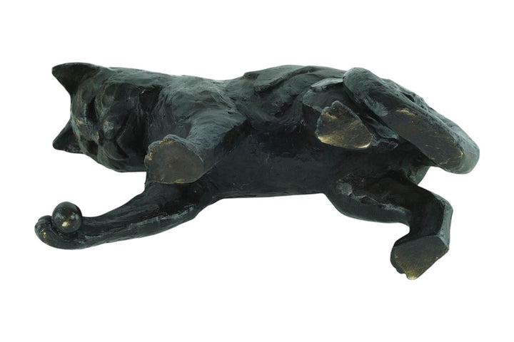 Bronze Sculpture of a Playing Cat Animal Art Statue Bronze Cat Statue Cat Lovers Gift Animal Sculpture Cat with Ball Sculpture Cat Gift