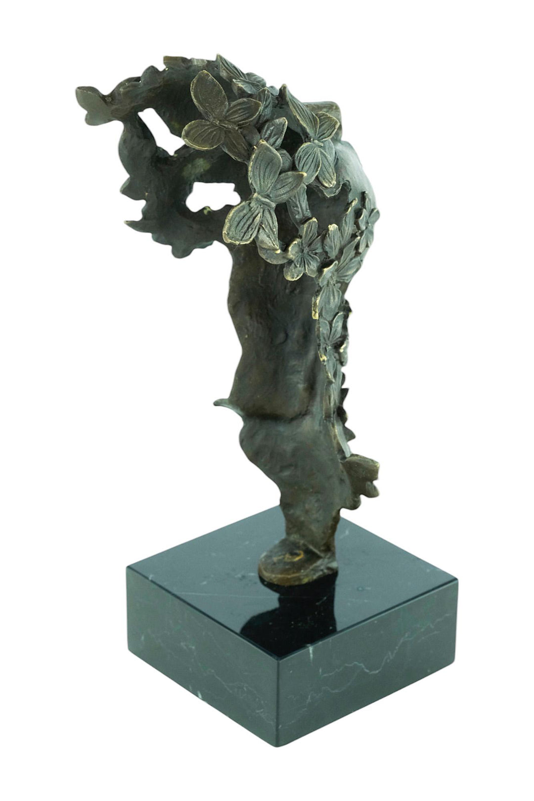 Bronze Sculpture of a Dreaming Female with Butterflies and Flowers in Art Nouveau Style Bronze Female Sculpture Jugendstil Statue Bronze Art