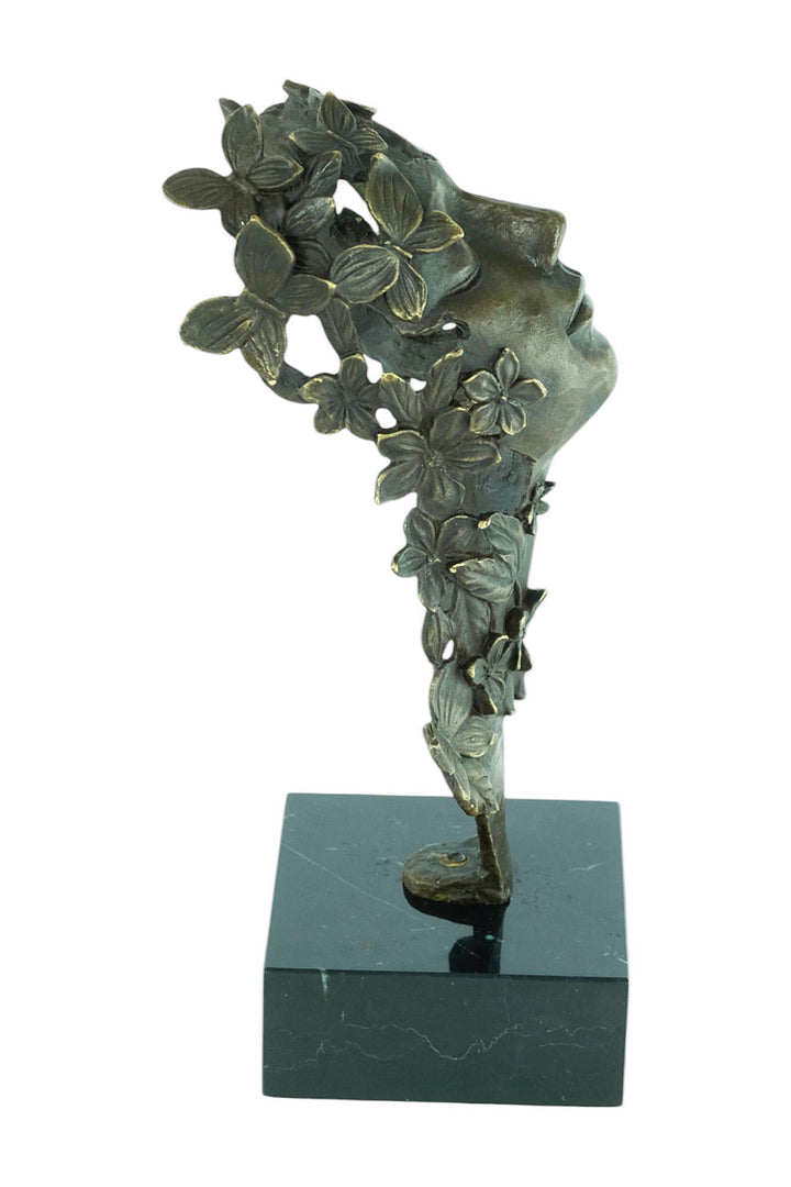 Bronze Sculpture of a Dreaming Female with Butterflies and Flowers in Art Nouveau Style Bronze Female Sculpture Jugendstil Statue Bronze Art