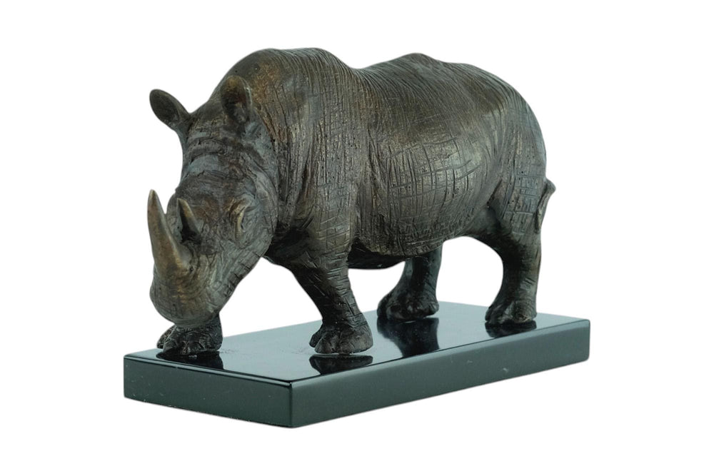 Bronze Sculpture of a Rhino African Animal Art Statue Rhino Decoration Bronze Rhino Statue Rhinoceros Sculpture Wildlife Decoration Animals