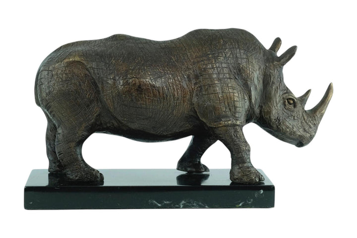 Bronze Sculpture of a Rhino African Animal Art Statue Rhino Decoration Bronze Rhino Statue Rhinoceros Sculpture Wildlife Decoration Animals