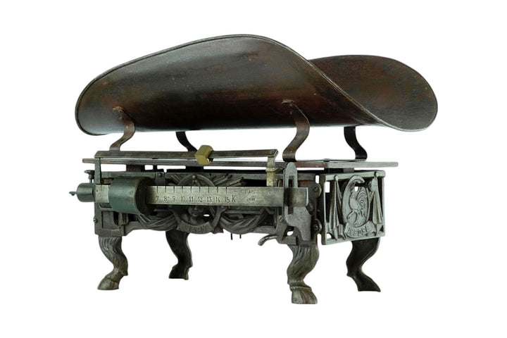 Rare Antique Iron Baby Scale on Goat Legs by Velot & Putzeys in Belgium Decorative Baby Scale Antique Baby Scale Vintage Decoration Iron Art