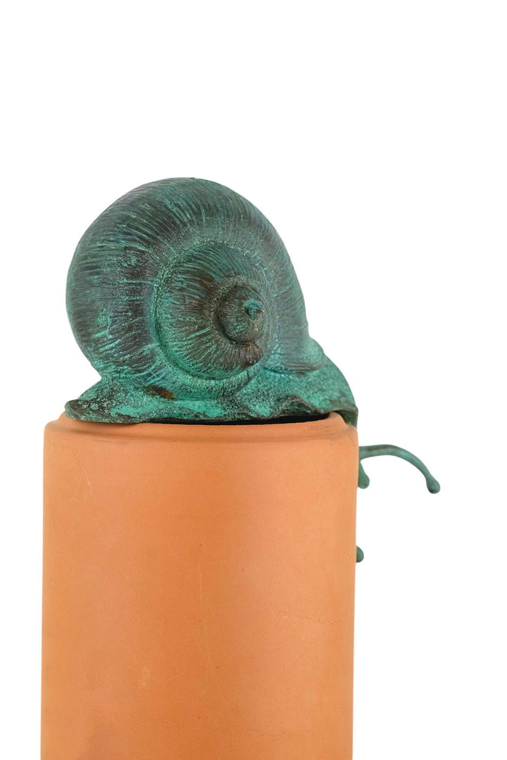 Outdoor Bronze Sculpture of a Snail Crawling over the Edge Garden Snail Decoration Snail Lovers Gift Bronze Snail Statue Outdoor Bronze Art