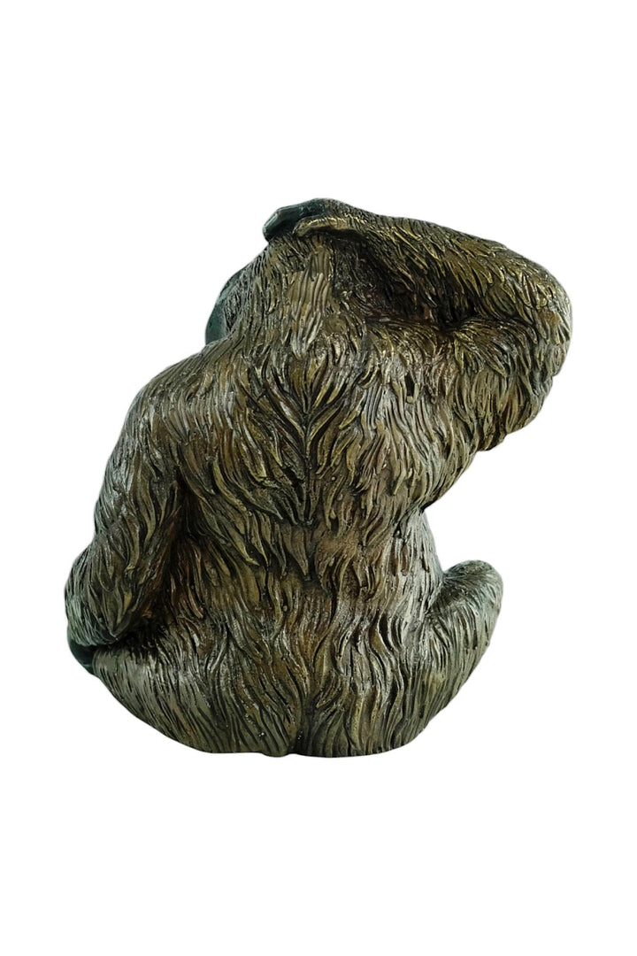 Bronze Sculpture of a Sitting Orangutan Scratching it's Head Animal Art Statue Bronze Monkey Sculpture Orangutan Decoration Wildlife Art