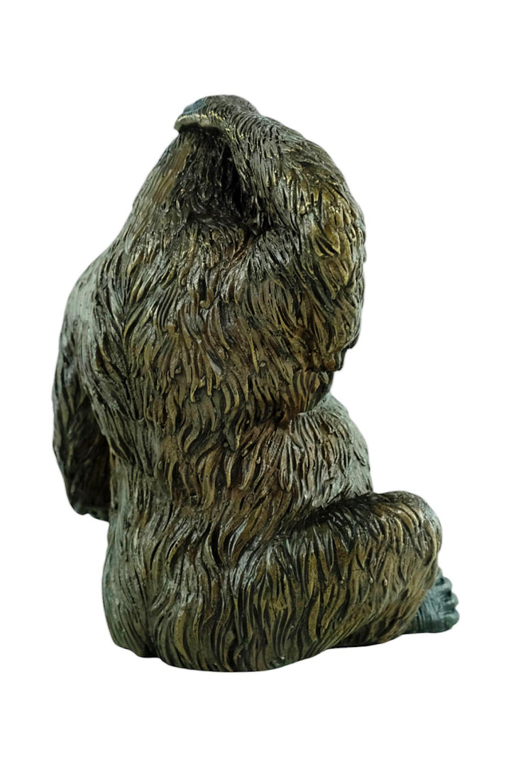 Bronze Sculpture of a Sitting Orangutan Scratching it's Head Animal Art Statue Bronze Monkey Sculpture Orangutan Decoration Wildlife Art