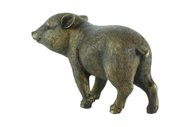 Bronze Sculpture of a Happy Piglet Farm Animal Sculpture Bronze Pig Statue Animal Decoration Standing Piglet Bronze Animal Sculpture Art