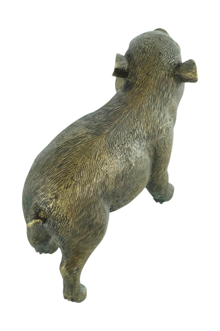 Bronze Sculpture of a Happy Piglet Farm Animal Sculpture Bronze Pig Statue Animal Decoration Standing Piglet Bronze Animal Sculpture Art