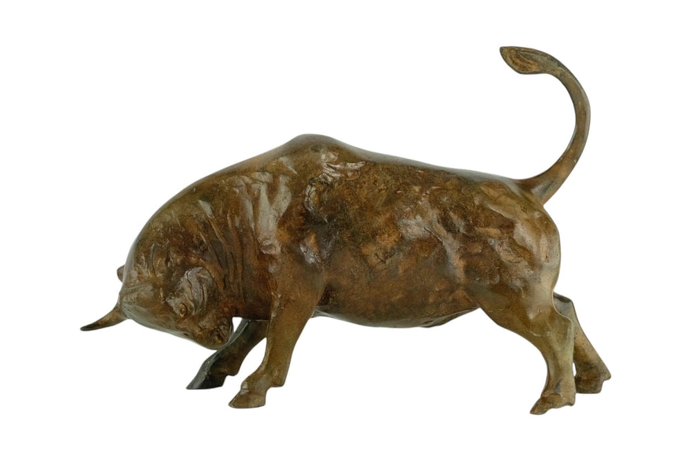 Bronze Bull Statue by the Pierre Chenet Foundry Bronze Charging Bull Sculpture Animal Art Figurine Bronze Bull Sculpture Bull Art