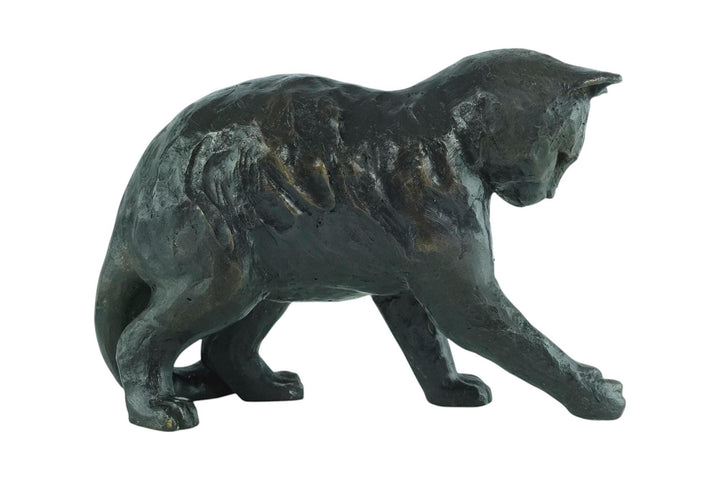 Bronze Sculpture of a Playing Cat Animal Art Statue Bronze Cat Statue Cat Lovers Gift Animal Sculpture Cat with Ball Sculpture Cat Gift
