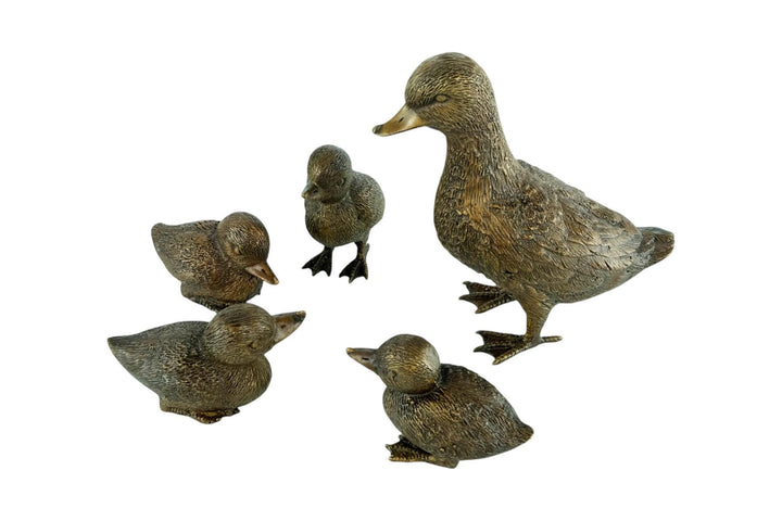 Bronze Duck with Ducklings Sculptures Outdoor Duck Sculptures Animal Art Statues Duck Lovers Gift Garden Sculptures Duck Decoration
