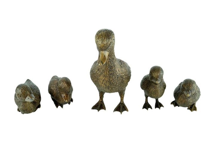 Bronze Duck with Ducklings Sculptures Outdoor Duck Sculptures Animal Art Statues Duck Lovers Gift Garden Sculptures Duck Decoration