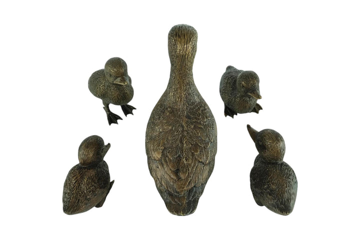 Bronze Duck with Ducklings Sculptures Outdoor Duck Sculptures Animal Art Statues Duck Lovers Gift Garden Sculptures Duck Decoration
