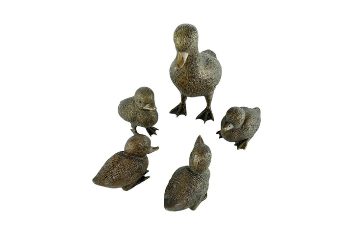 Bronze Duck with Ducklings Sculptures Outdoor Duck Sculptures Animal Art Statues Duck Lovers Gift Garden Sculptures Duck Decoration