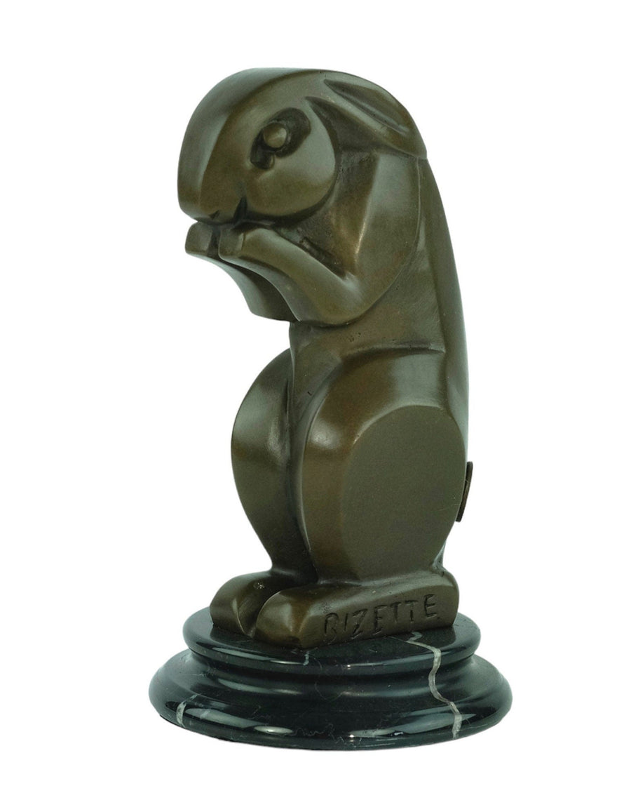 Bronze Rabbit Sculpture in Art Deco Style Animal Art Figurine Bronze Rabbit Statue Art Deco Bronze Sculpture Hunting Decoration Rabbit Art