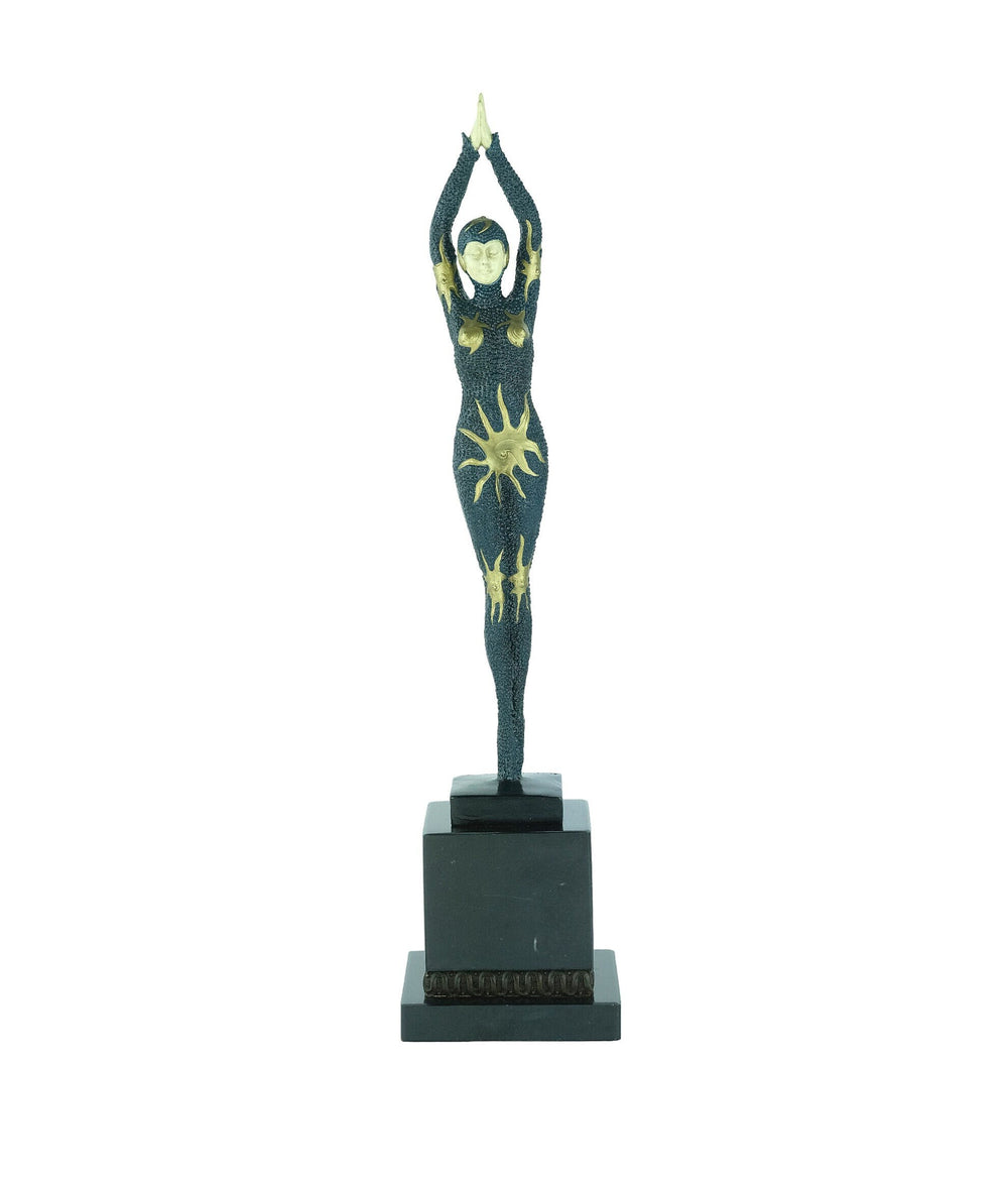 Bronze Sculpture of a Dancer in Art Deco Style with Starfish Decoration Bronze Art Statue Art Deco Sculpture Bronze Dancer Statue
