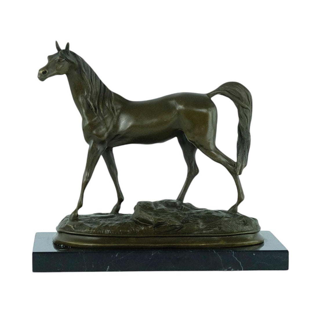 Bronze Sculpture of a Stallion Horse on Marble Base Ibrahim the Horse Statue Horse Lovers Gift Bronze Horse Sculpture Horse Decoration Art