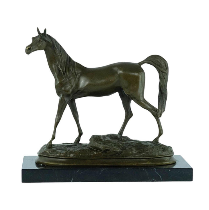 Bronze Sculpture of a Stallion Horse on Marble Base Ibrahim the Horse Statue Horse Lovers Gift Bronze Horse Sculpture Horse Decoration Art